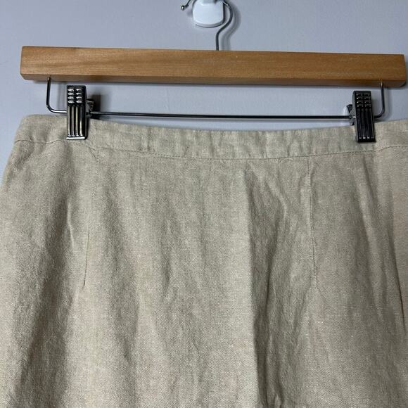 Old Navy Linen Blend Column Skirt Women’s Medium Natural Tan Maxi Beachy Neutral - Picture 5 of 11